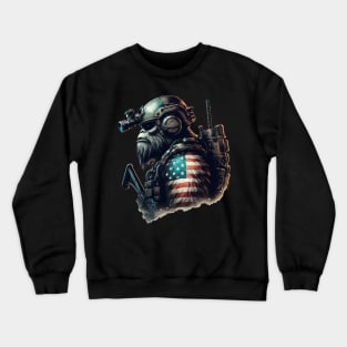 The Bigfoot Soldier American Patriotic 4th Of July Crewneck Sweatshirt